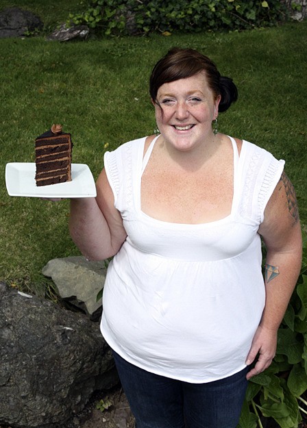 Jami Plummer with the Chocolate Diablo cake