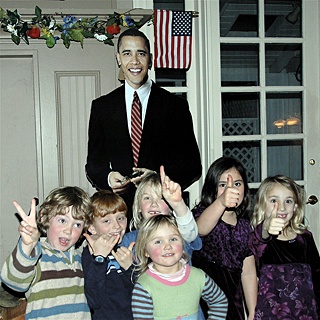 Some of Obama's littlest fans during the Outlook Inn's celebration.