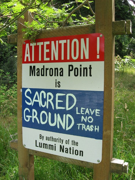The newly changed sign at Madrona Point.