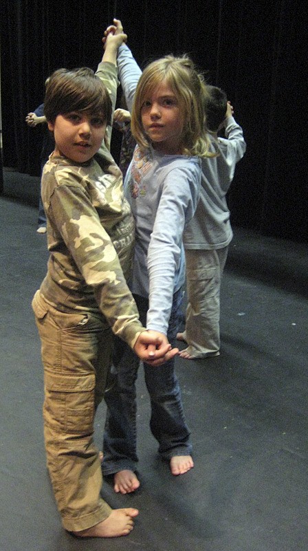 Second grade dancers Owen Lucas and Astasia Monahan.