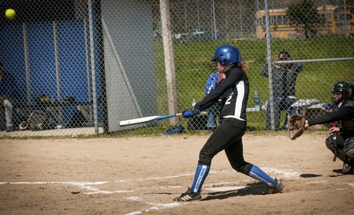 Bella Nigretto taking one deep to center for her third home run of the season.