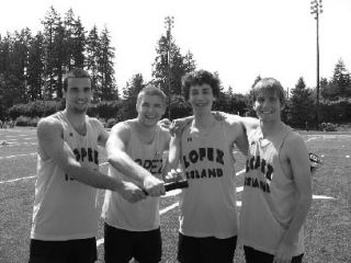 The Lopez boys’ record breaking 4 x 100m relay team: (left to right) Jordan Smith