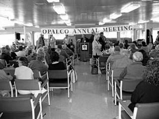 OPALCO Co-op members attend the annual meeting aboard the ferry Elwha.