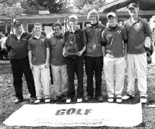 The Orcas High School boys golf team: (left to right) Coach Bobby Olmsted