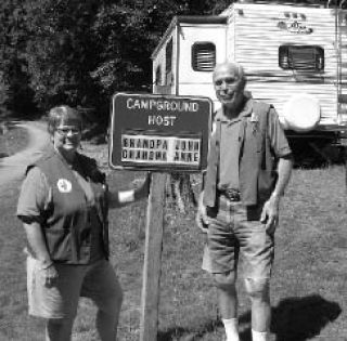 Grandma Anne and Grandpa John Maas have been campground hosts at Moran State Park for 10 years this summer.