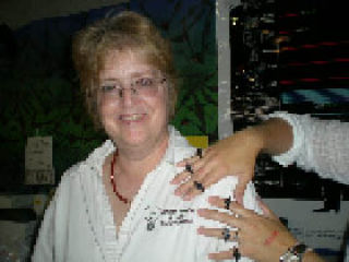 Martha Warachowski at the OPALCO display at the County Fair.