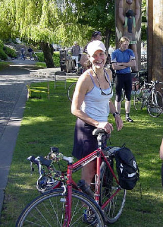 Jean Spalti in post ride bliss.