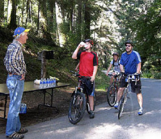 Bikers fuel up on water