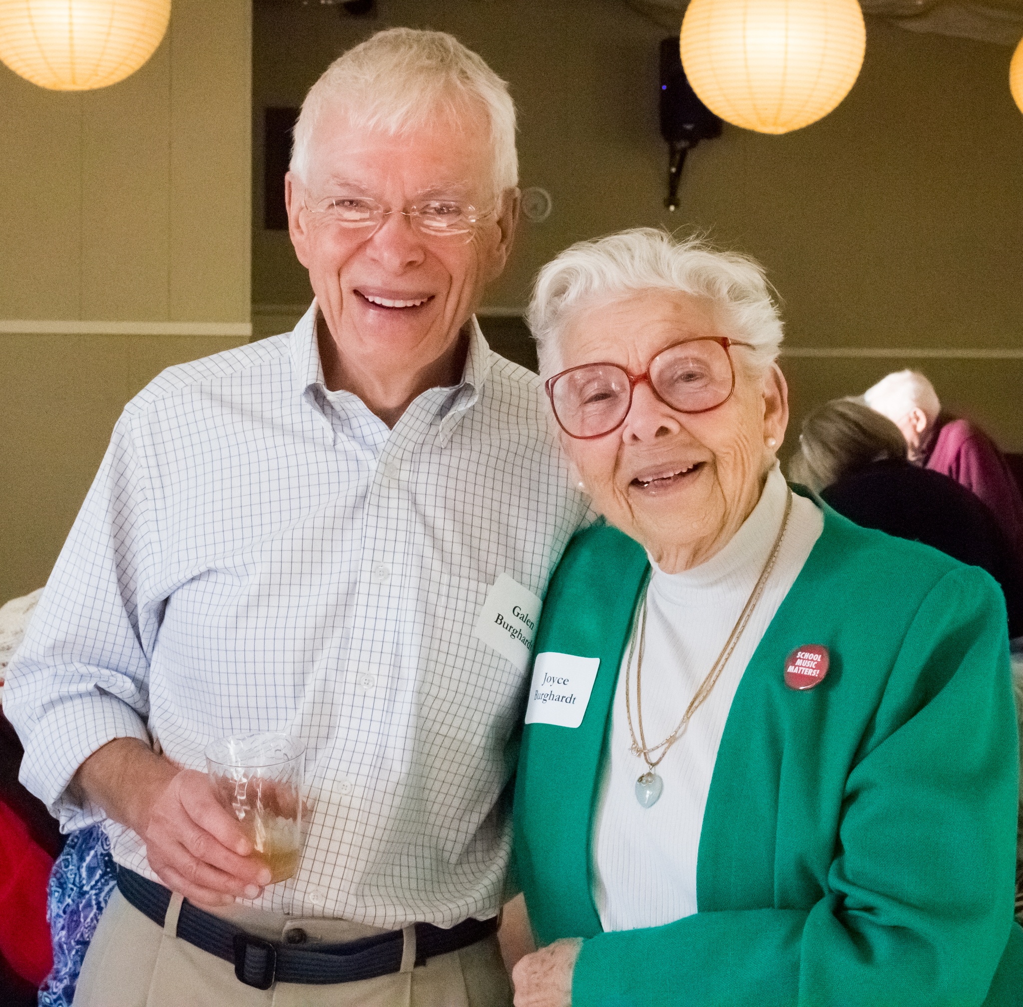 Joyce Burghardt (right) with son Galen Jr. at the OICF Report to the Community dinner