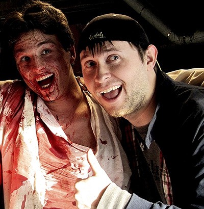 Instructors Conrad Wrobel and Bruce H. Bosley on set of one of their films