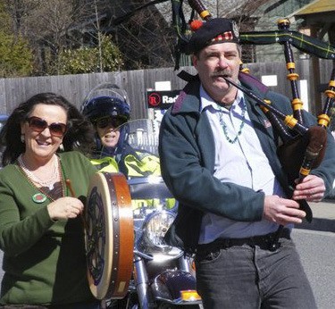 Ethna Flanagan and Ian Lister in a St. Patrick’s Day parade.
