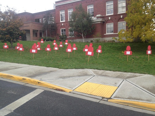 A vigil was held in front of the county courthouse Oct. 10.