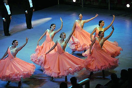 The Utah Ballroom Dance Companying performing a waltz to “Moon River.”