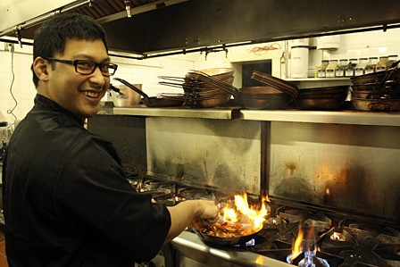 Dan Koommoo hard at work in the kitchen of The Mansion Restaurant at Rosario.