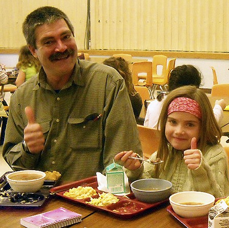Ian Lister and his daughter Flora give John Steward’s Celebrity Lunch a big thumbs up.
