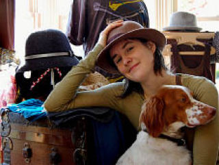 Emily Drew Smith of Boheme with shop dog Riley. “Riley is our shop dog. He loves people. A lot of people come by just to see Riley and we love that