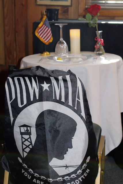 Colleen Smith ArmstrongA display at the legion in honor of prisoners of war and those missing in action.