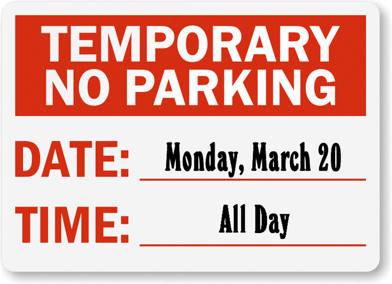 No parking at library on March 20