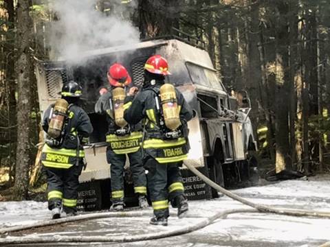 OIFR response to car fire on Mt. Constitution
