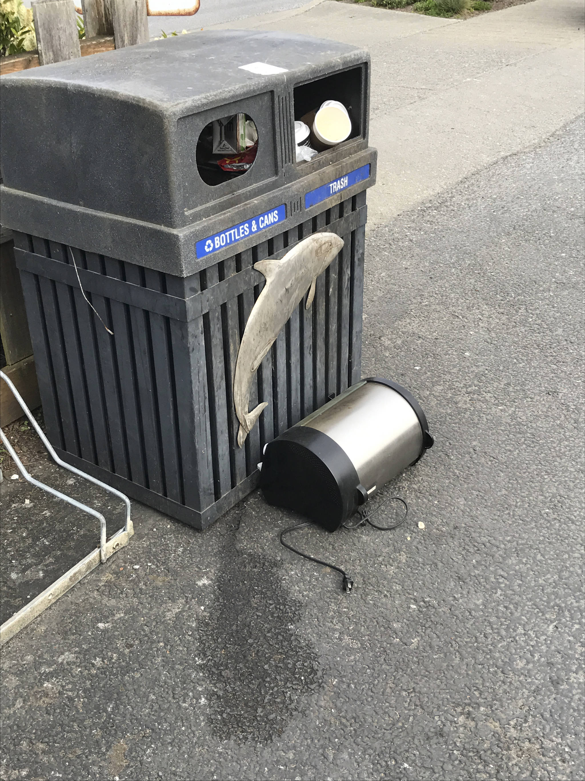 Trash cans in town are not for household garbage