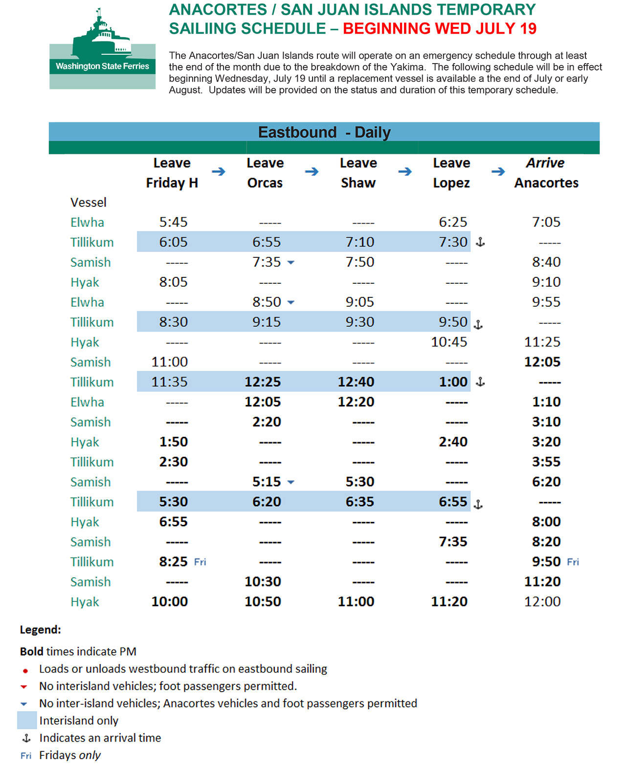 wsdot ferry travel alerts