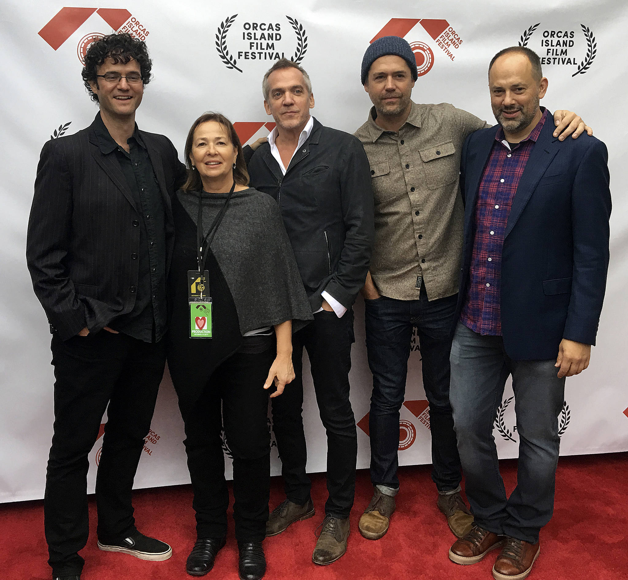 Colleen Smith Armstrong/staff photo                                At left, L-R: Festival directors Jared Lovejoy and Donna Laslo, director Jean-Marc Vallée, screenwriter Bryan Sipe and festival curator Carl Spence.