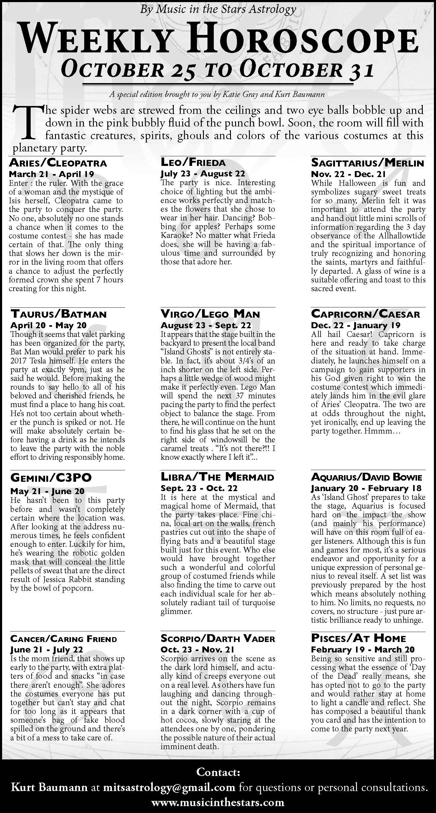 Weekly Horoscope | Oct. 25–31