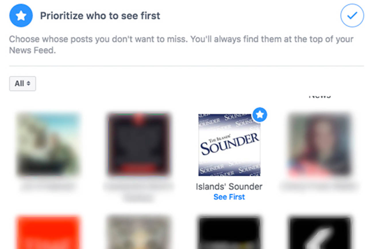How to keep The Sounder visible on your Facebook feed