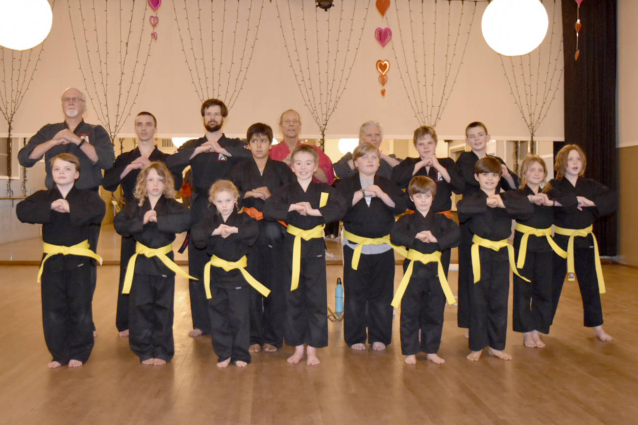 Martial arts class hosts belt promotion ceremony