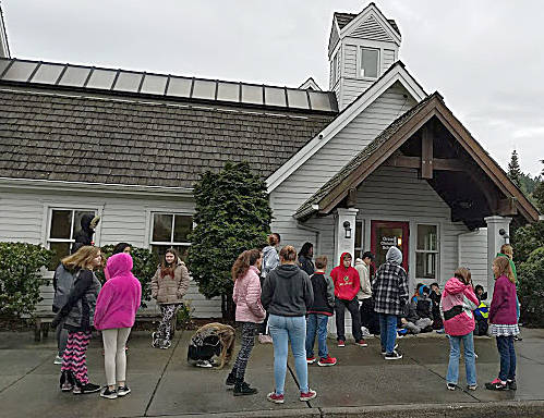 Orcas Christian School students participate in walk-out
