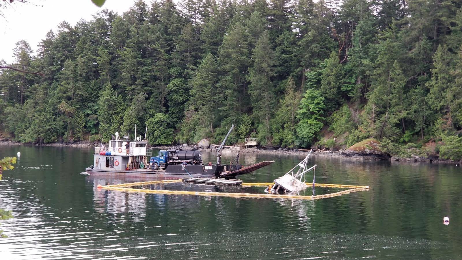 Multi-agency response to Judd Cove boat fire