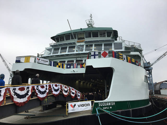 Contributed photo/WSDOT                                The Suquamish was christened on Jan. 4.