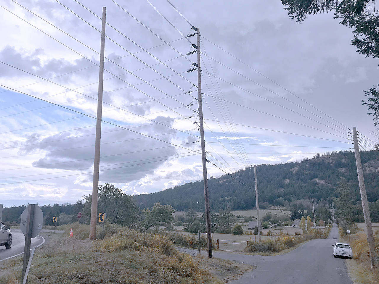 OPALCO pole replacement for Orcas Road re-alignment