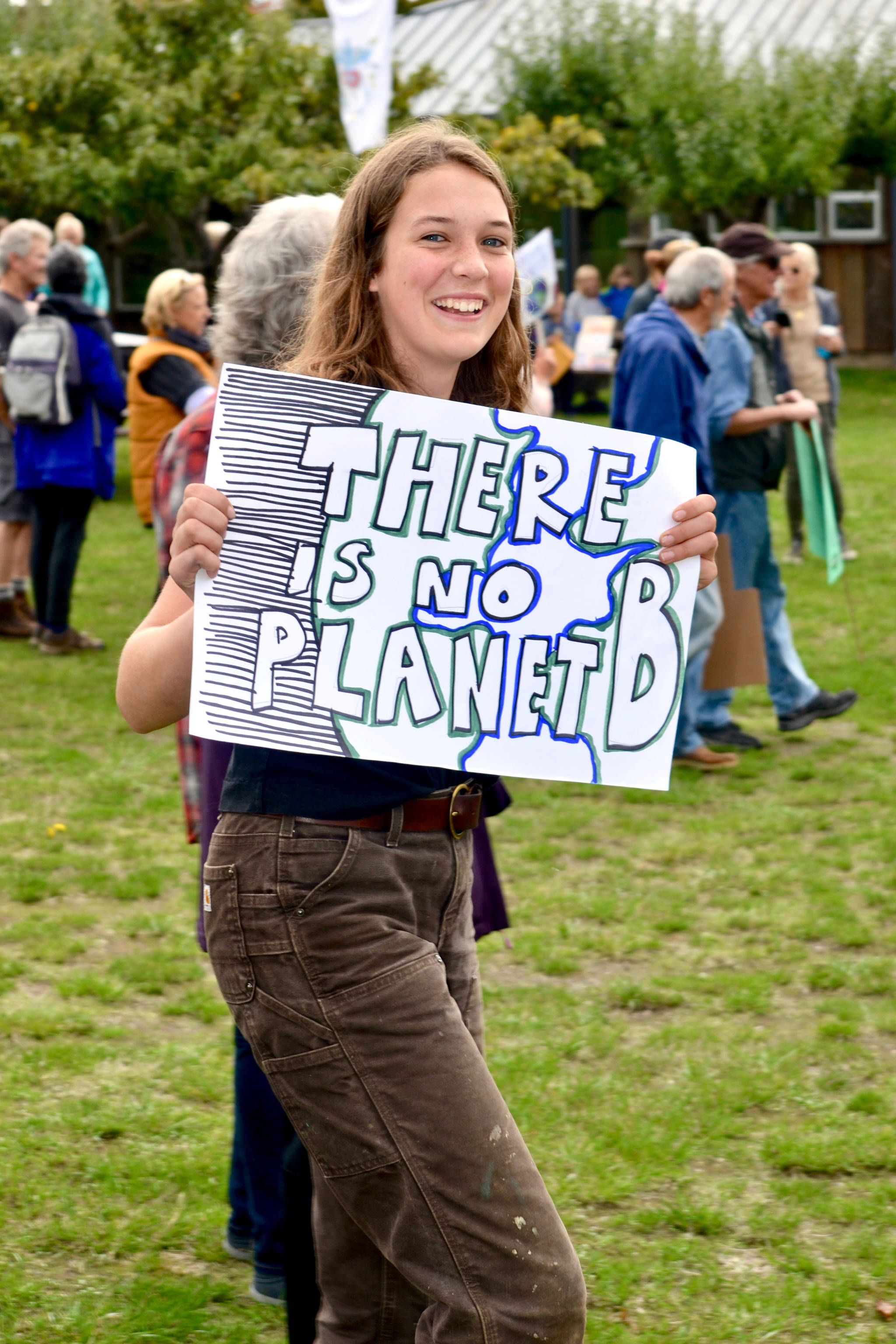 Contributed photo by Corey Wiscomb.                                The slogan “There is no Planet B” read on signs in Washington D.C., Berlin and Orcas Island