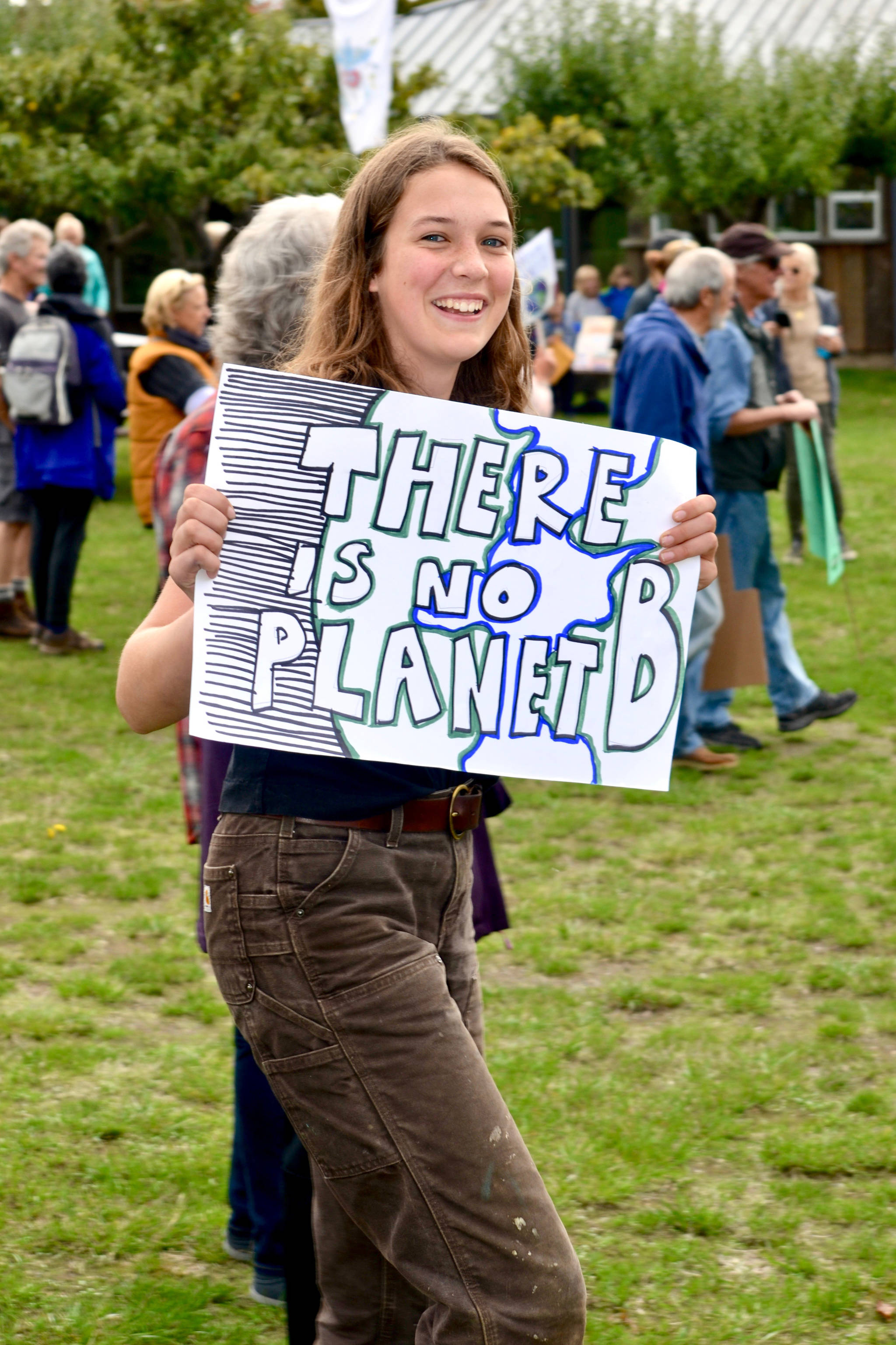 Contributed photo by Corey Wiscomb.                                The slogan There is no Planet B read on signs in Washington D.C., Berlin and Orcas Island