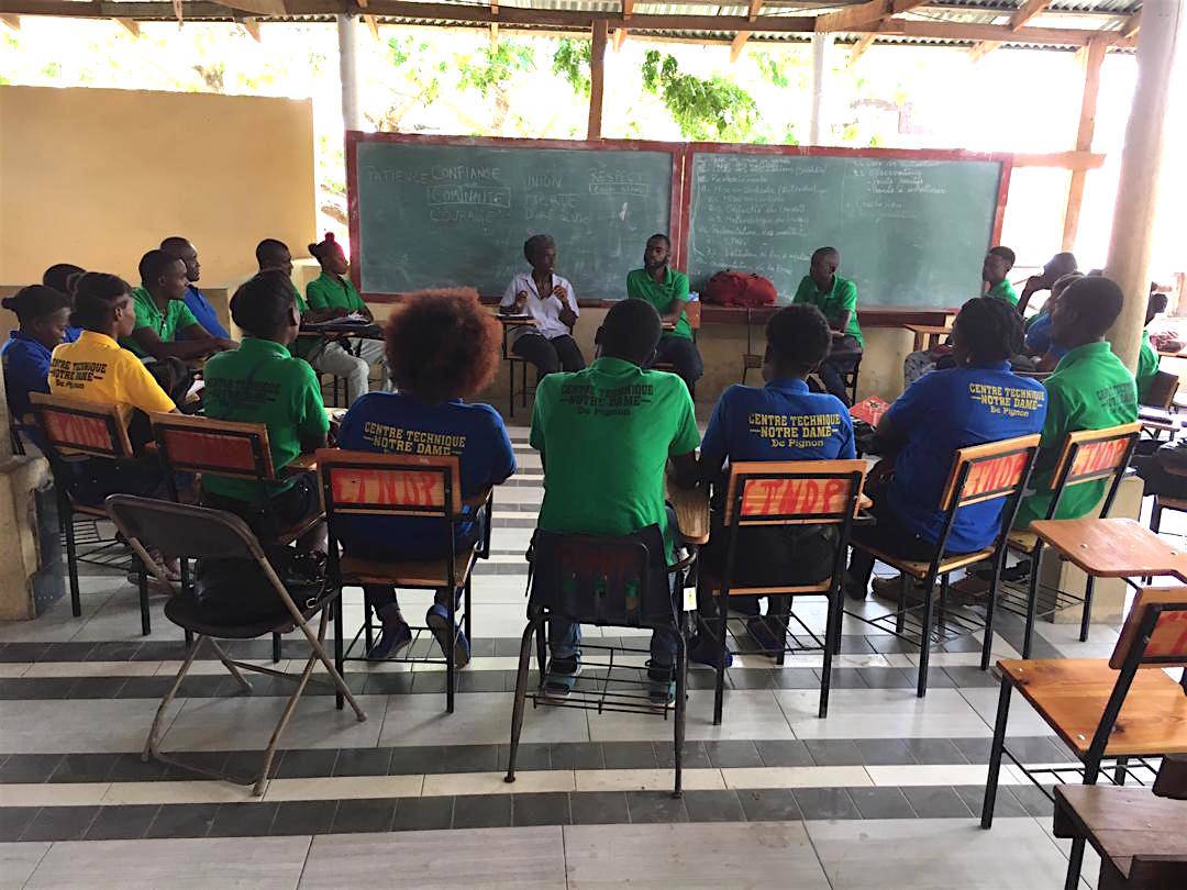 Contributed Photo | Cadet at a technical school in Pignon, Haiti teaching a two-day workshop on community involvement, agriculture, business and accounting.