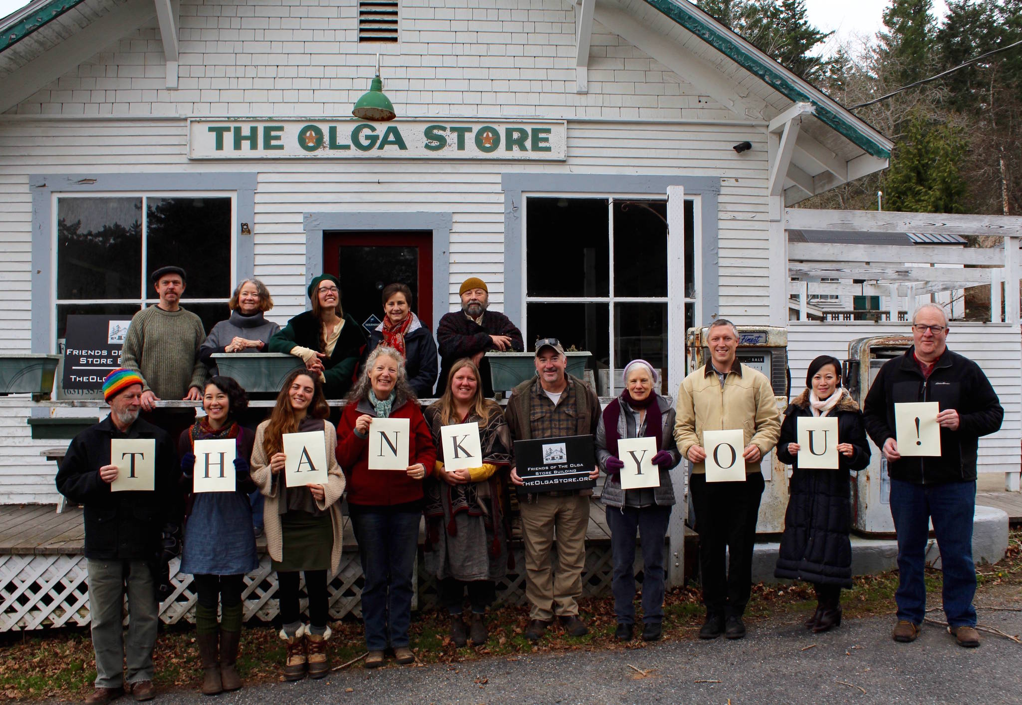 Contributed Photo | 501(c)3 Friends of the Olga Store Building board members and dedicated fundraisers say “thank you” to the community