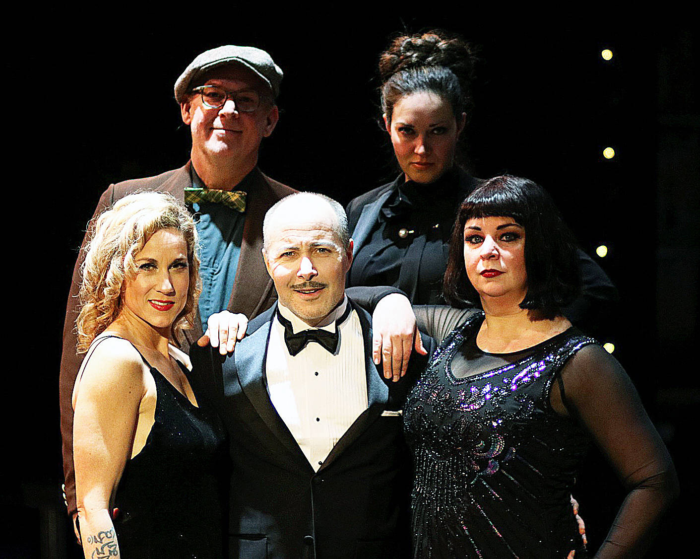 Bianca Cox Photo                                Front row: Katie Zwilling as Roxie, Jon Spinogatti as Billy and Grace McCune as Velma. Back row: Clint McCune as Amos and Amanda Sparks as Mama.
