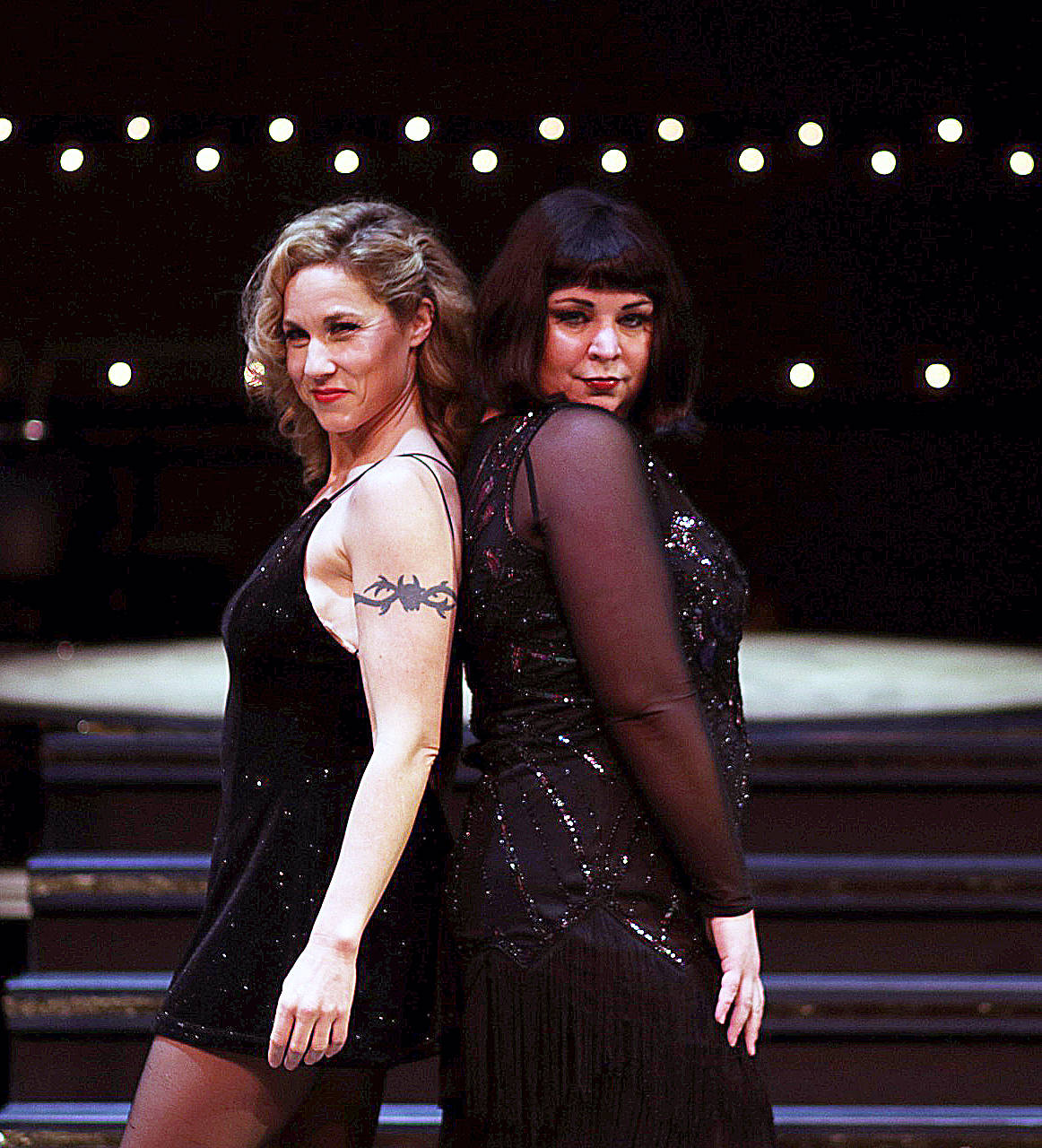Bianca Cox Photo                                Above: Katie Zwilling as Roxie Hart and Grace McCune as Velma Kelly.