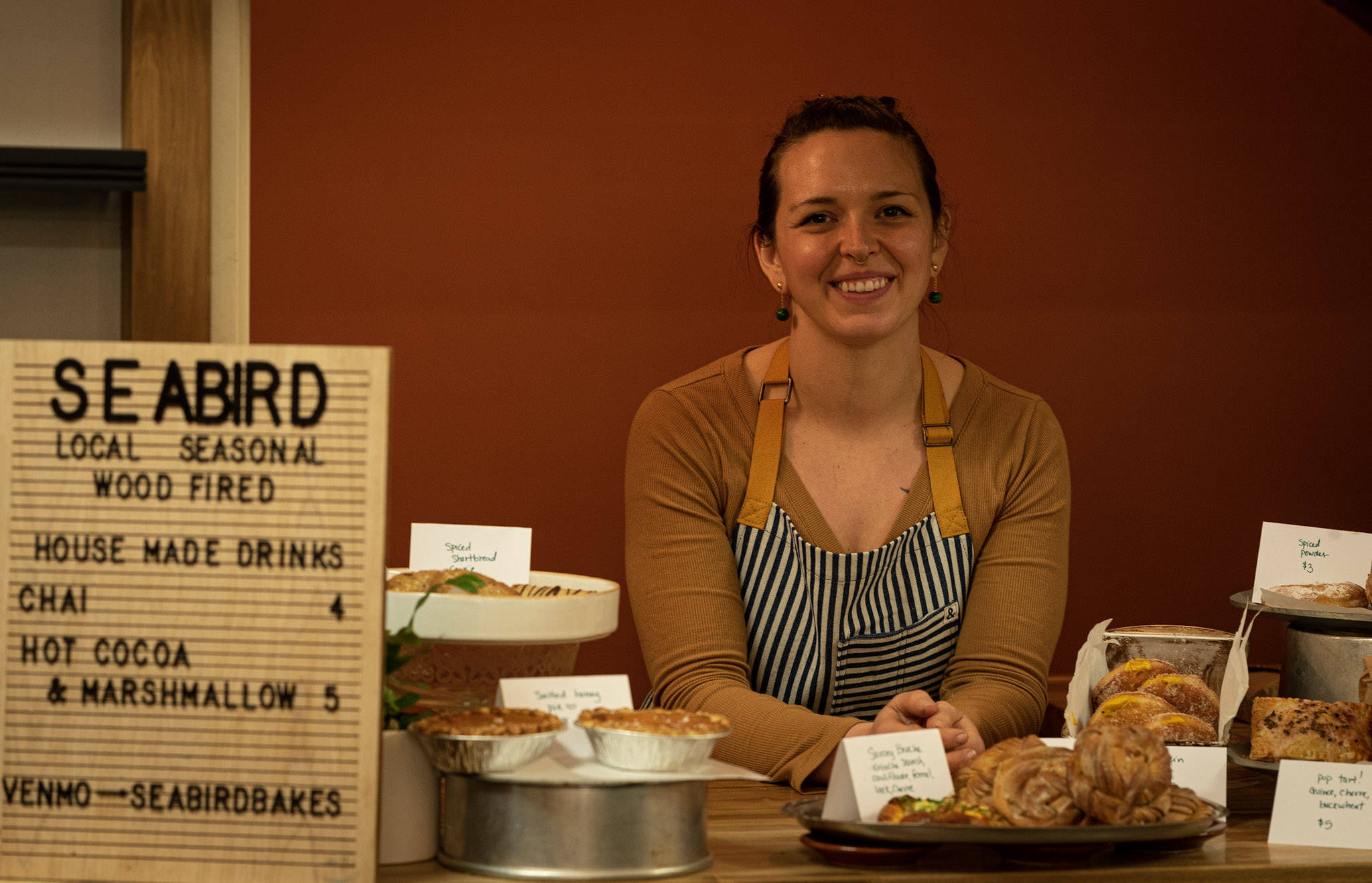Andy Agulue photo
Brea Currey, creator and owner of Seabird Bakeshop, sells her locally sourced, seasonally inspired treats on Tuesdays.