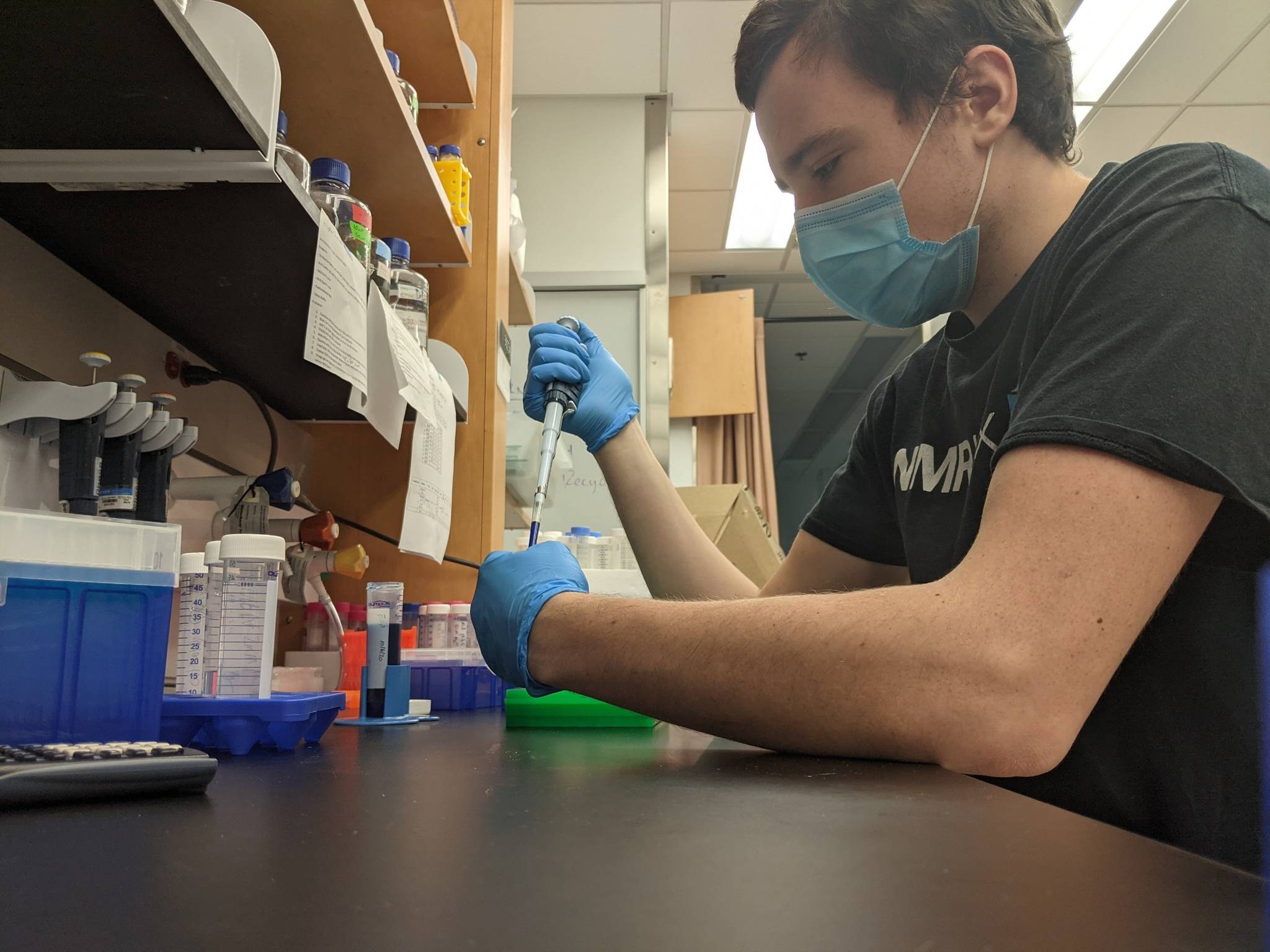 Rhys at his lab at the University of North Carolina, Chapel Hill.