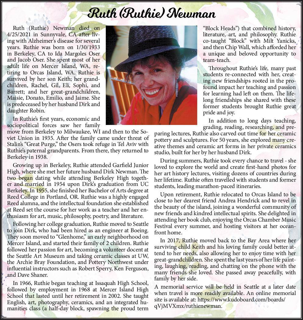 Ruth (Ruthie) Newman | Obituary