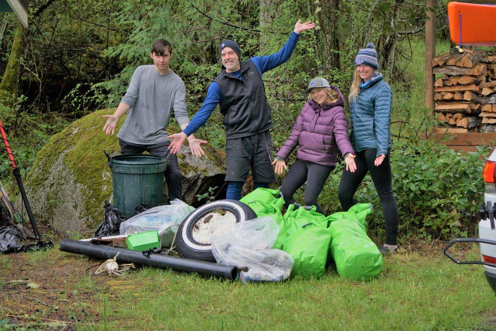 Trash collected by kayak on Henry Island. (Photo courtesy of Body Boat Blade International)