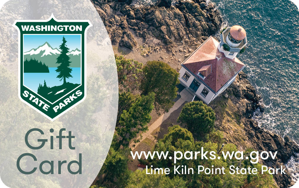 Gift cards from Washington State Parks include images taken at popular park locations across the state including Lime Kiln on San Juan Island. (Washington State Parks/contributed photo)