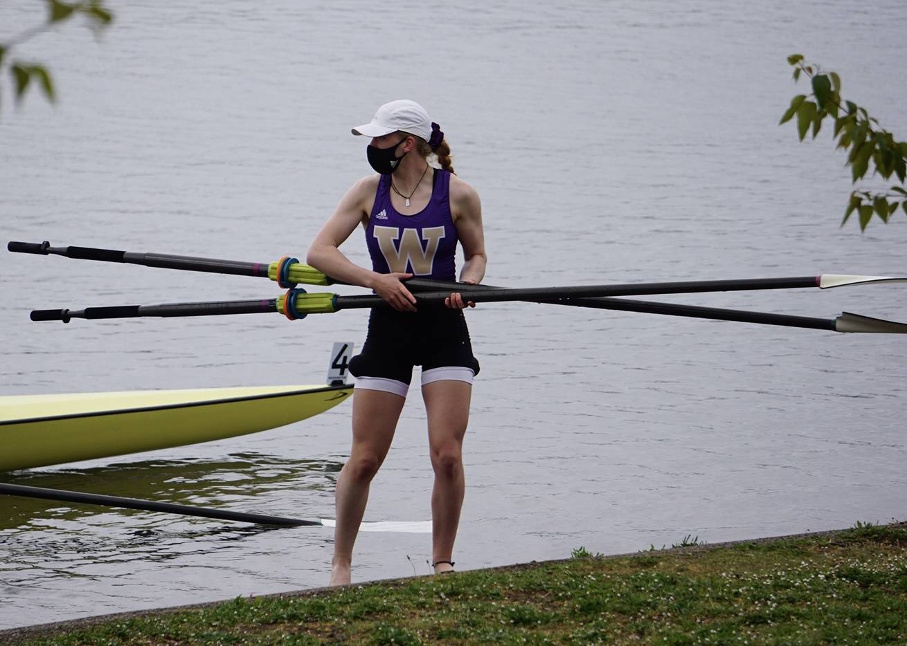 Contributed photo/Joïe Zier, a junior at the University of Washington and an Orcas High School alum, took first place with her rowing team.