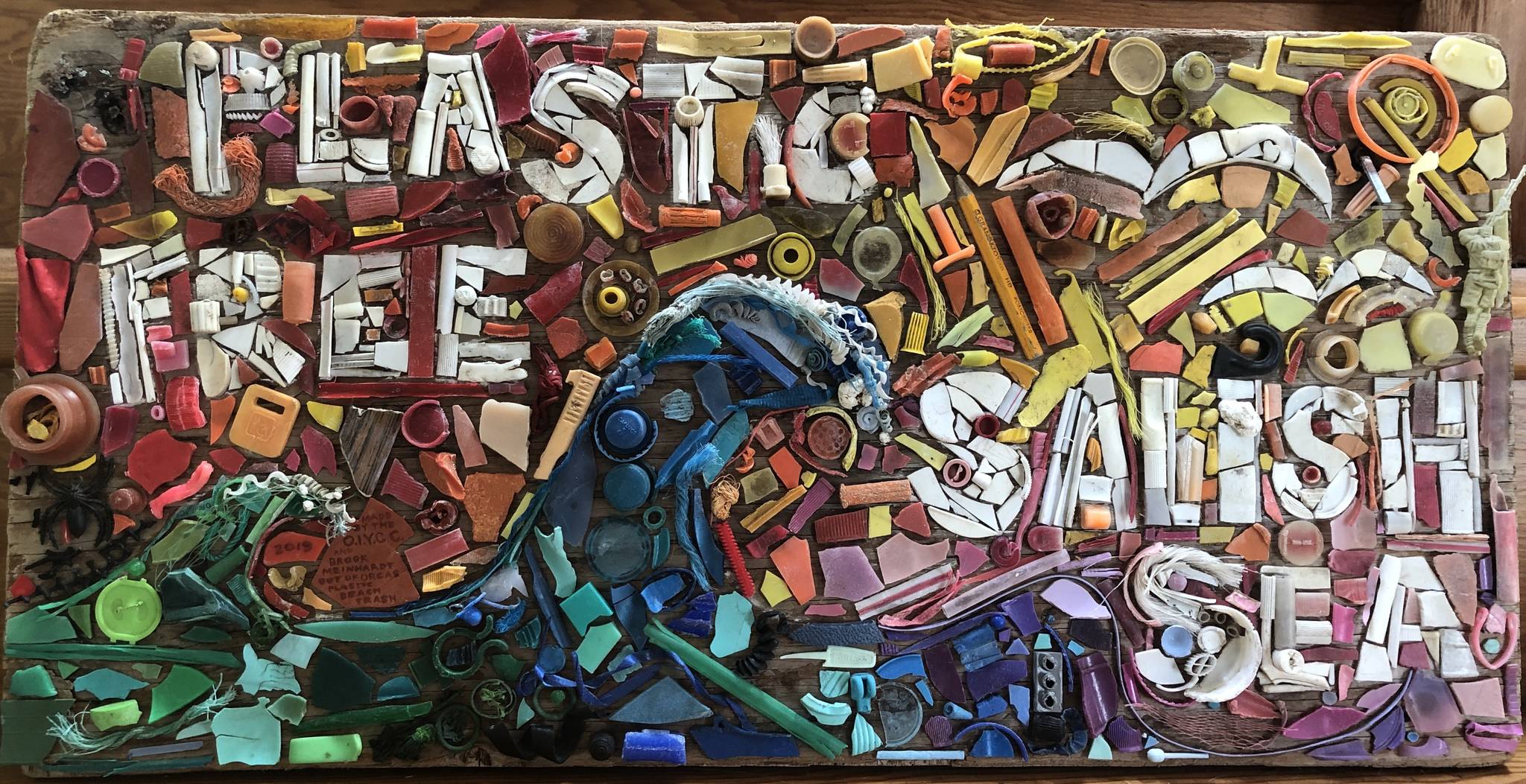 Contributed photo
Plastic Free Salish Sea sign made from plastic found on San Juan County beaches.