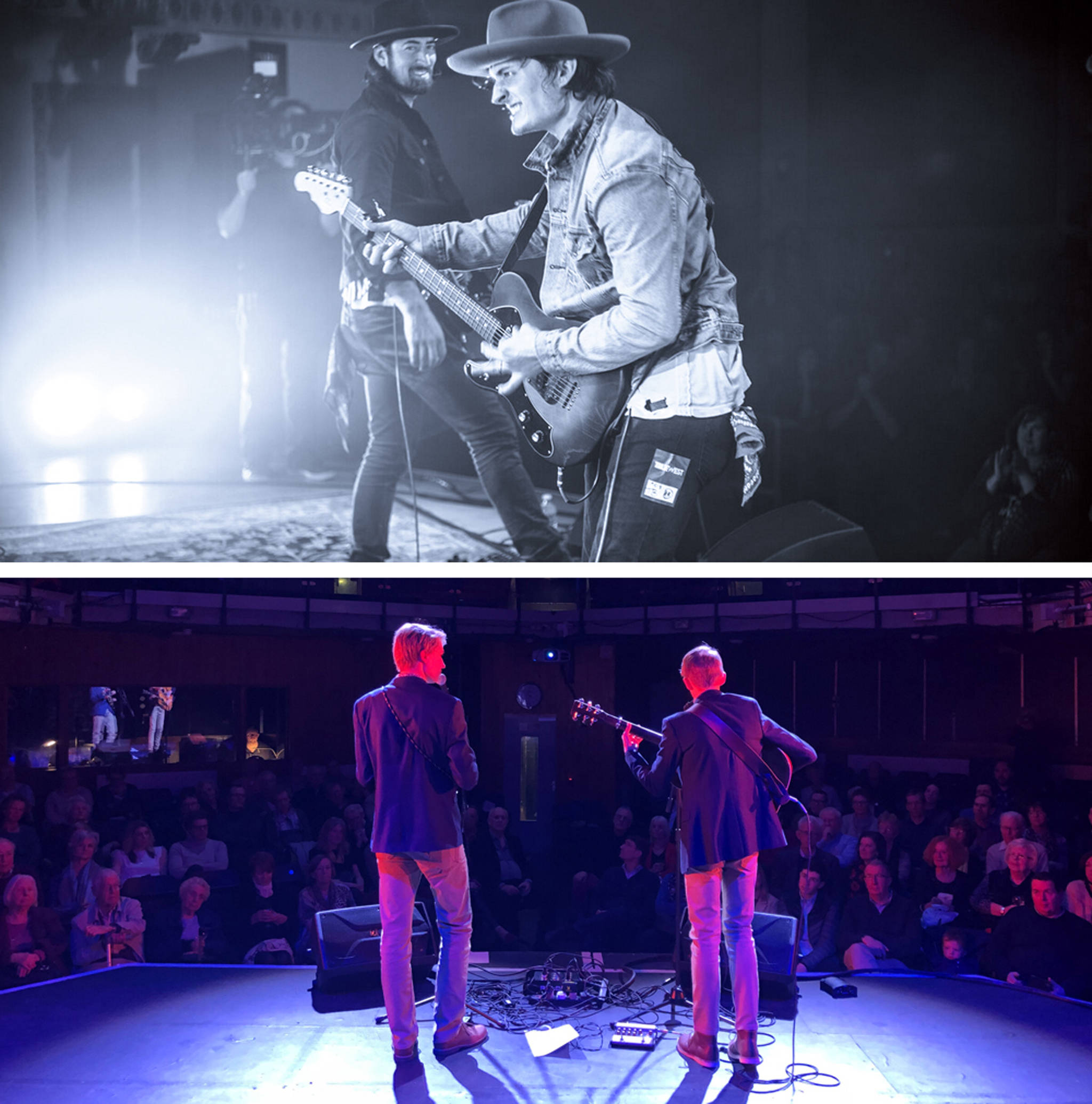 The Talbott Brothers (top) and Brograss (bottom) will be performing live at Eastsound’s Village Green at 6 p.m. on Saturday, July 24. Visit www.OrcasCenter.org for more information.