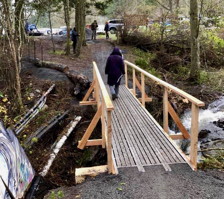 Photo courtesy of Molly Roberts
The Doe Bay community constructed a footbridge on Tuesday night.