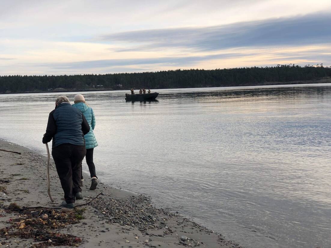 Courtesy photo/ Cynthia Brast
Islanders taking a stroll near the cape of San Juan while waterfowl hunters are nearby.