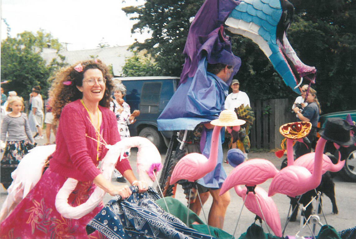 Contributed photo
Laura Gibbons (left) and Michael Budnick (right) as the dragon in 1999.